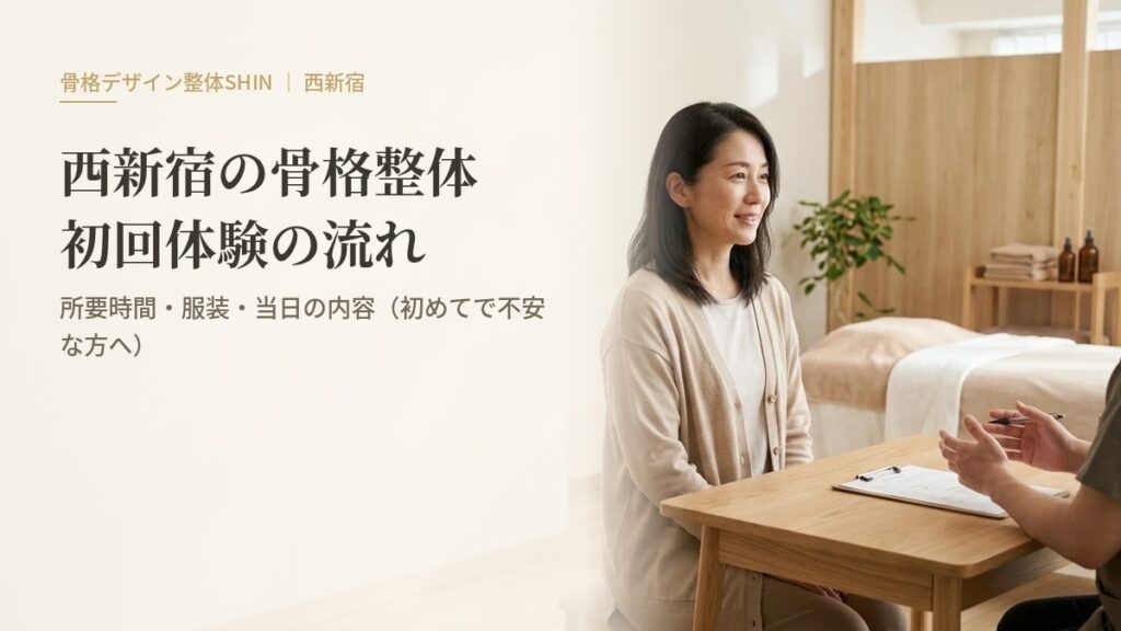 西新宿の骨格整体｜初回体験の流れ・所要時間・服装（初めてで不安な方へ）